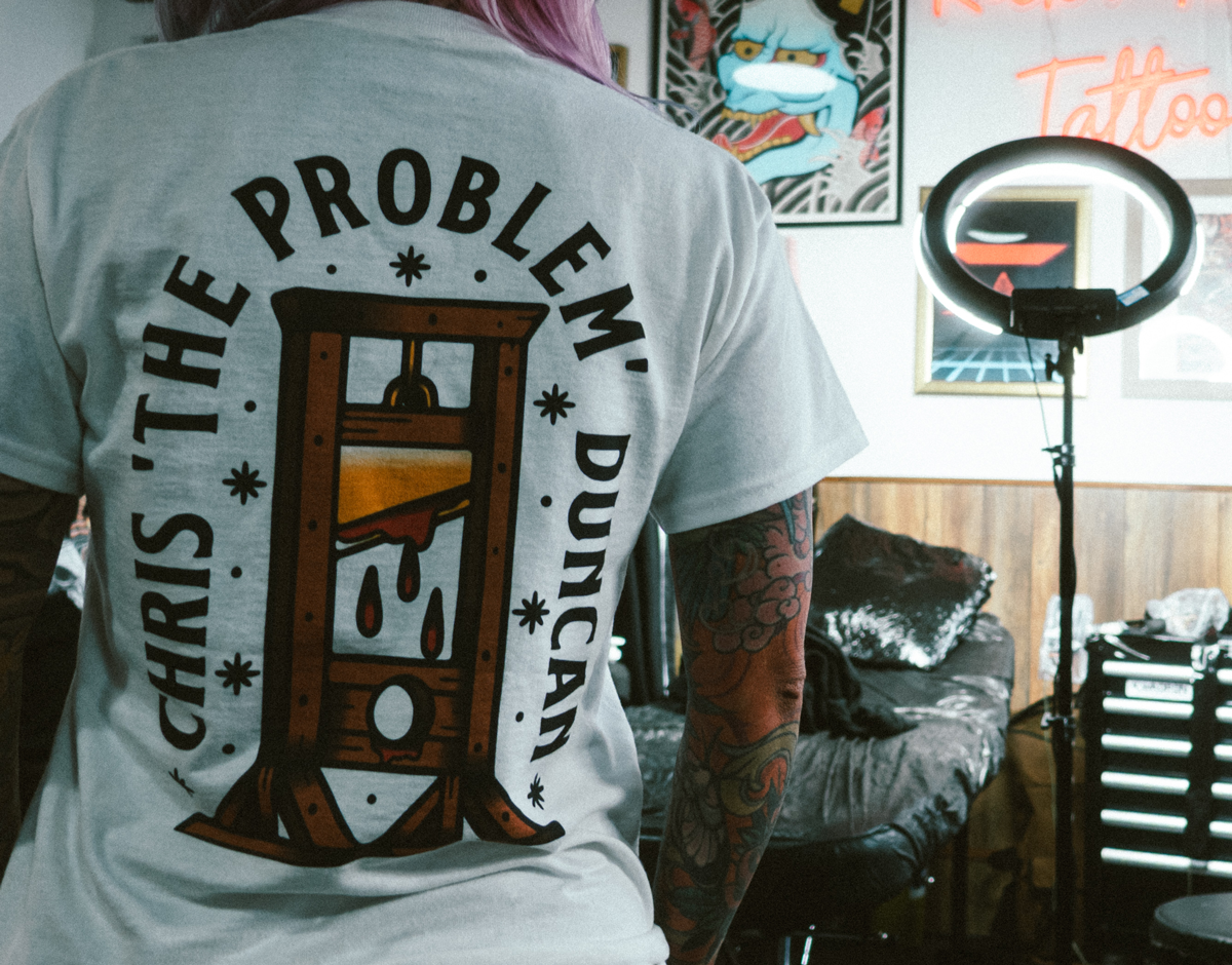 Rock'n'Roll Tattoo & The Problem Guillotine Collab T-shirt white